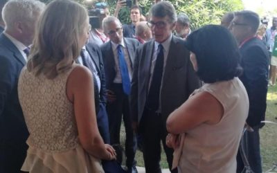 David Sassoli incontra la famiglia Megalizzi a Venezia