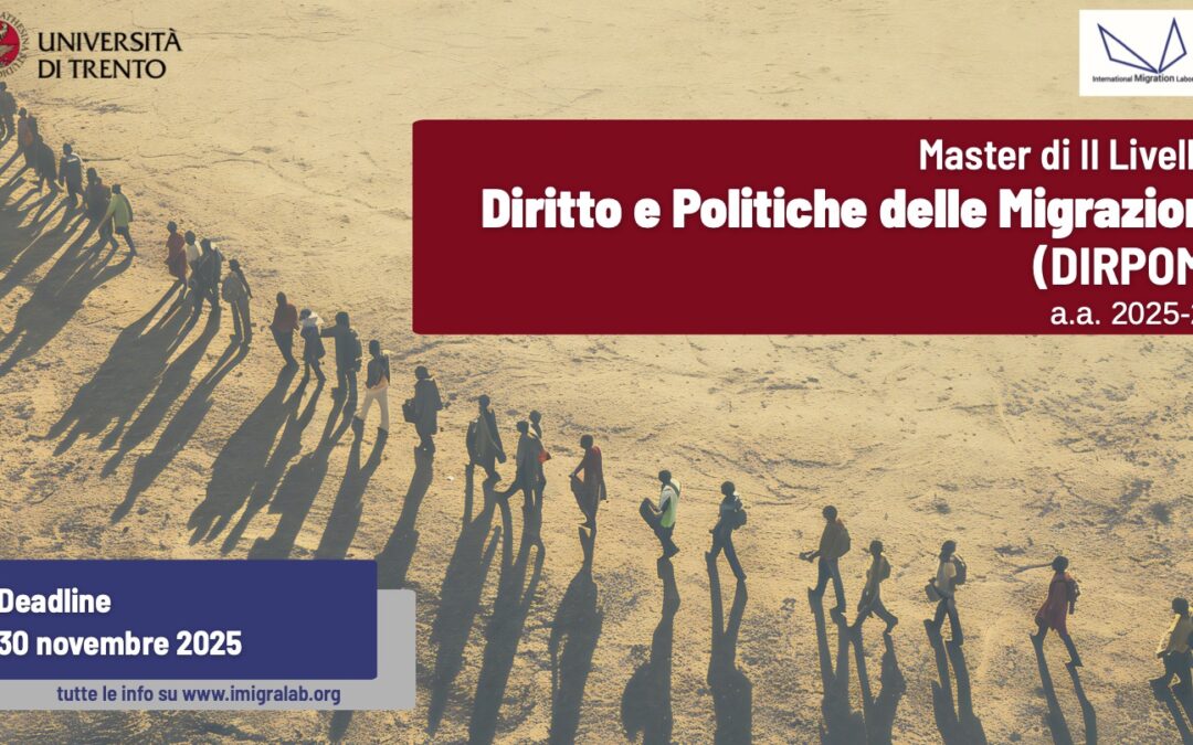 Aperto il bando per il Master DIRPOM 2025/2026